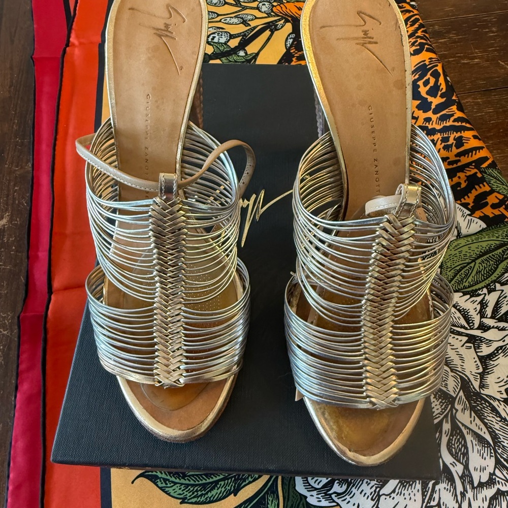 Giuseppe Zanotti Metallic Strappy Heels